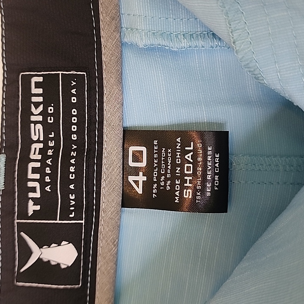 Tunaskin Mens Light Blue Fishing Shorts Size 40 - Picture 5 of 14